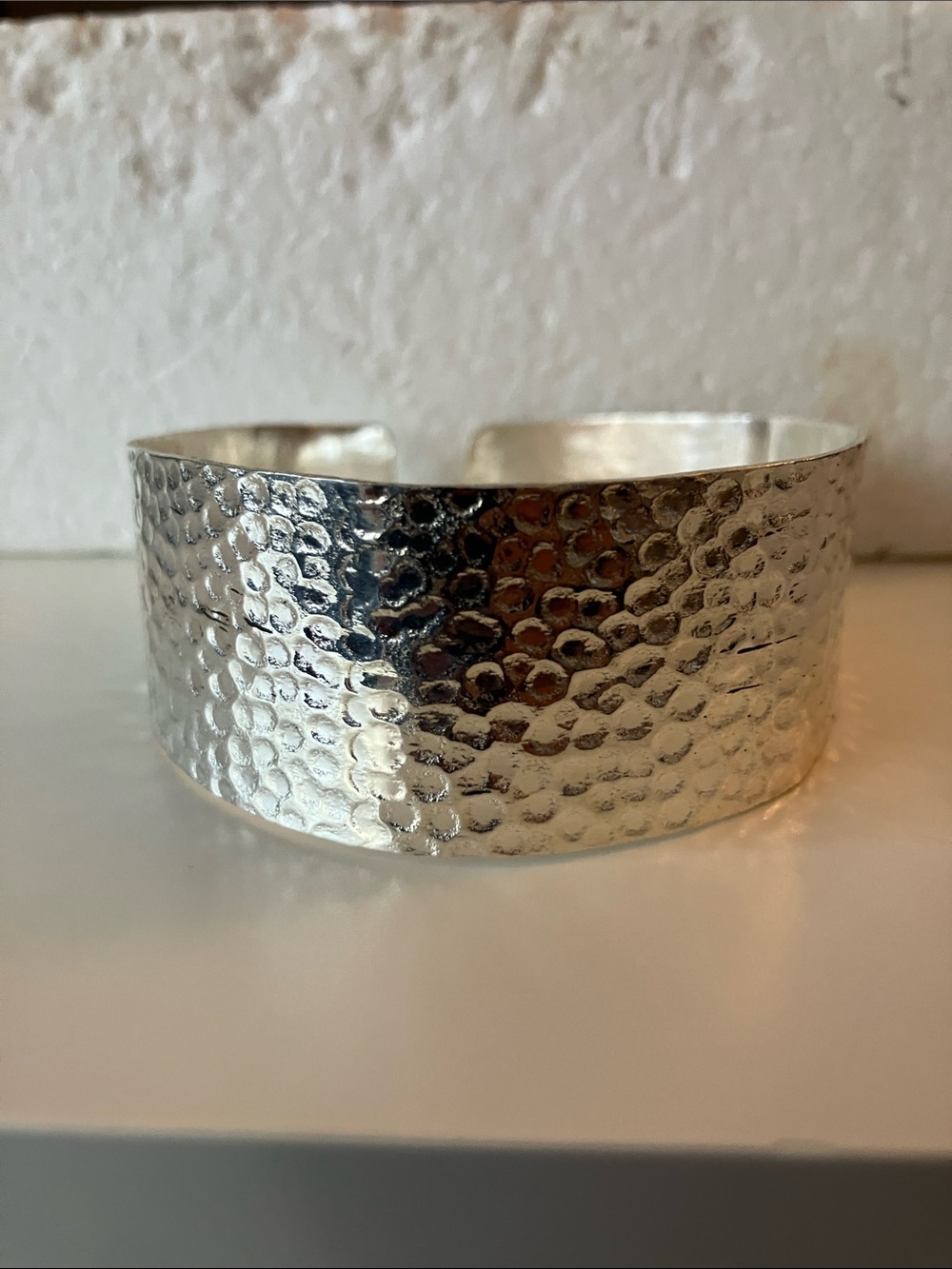 Textured NWOT Sterling Silver Hammered Cuff Bracelet